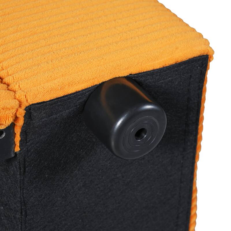 Roomfitters Oversized Chaise Lounge Chair with Storage Ottoman and Built-in USB Charging Port, Corduroy Sleeper Couch