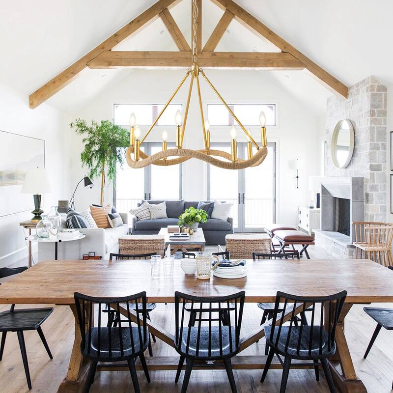 28" 8-Light Golden Modern Candle Chandelier