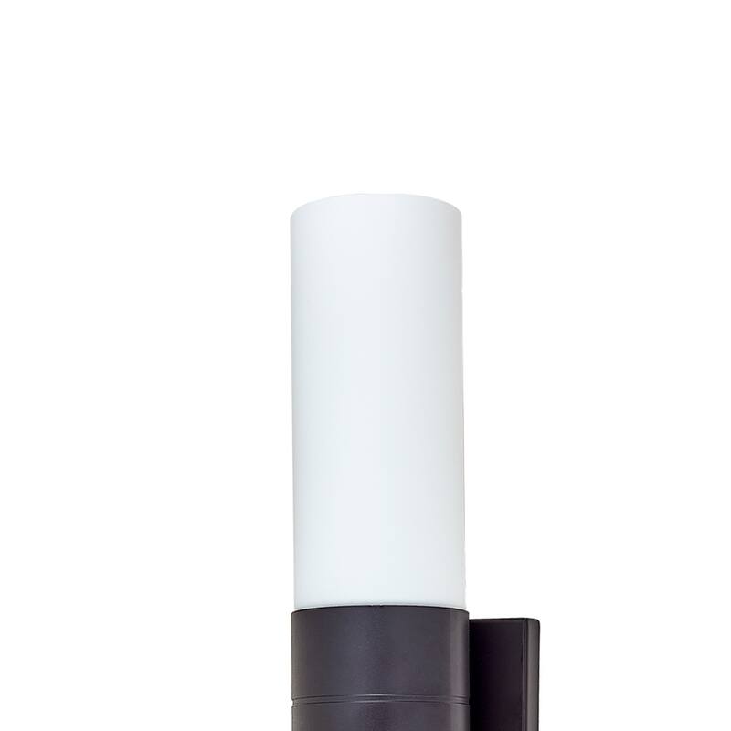 Cylinder Bathroom Light with 2 White Glass Shade and Gold Finish