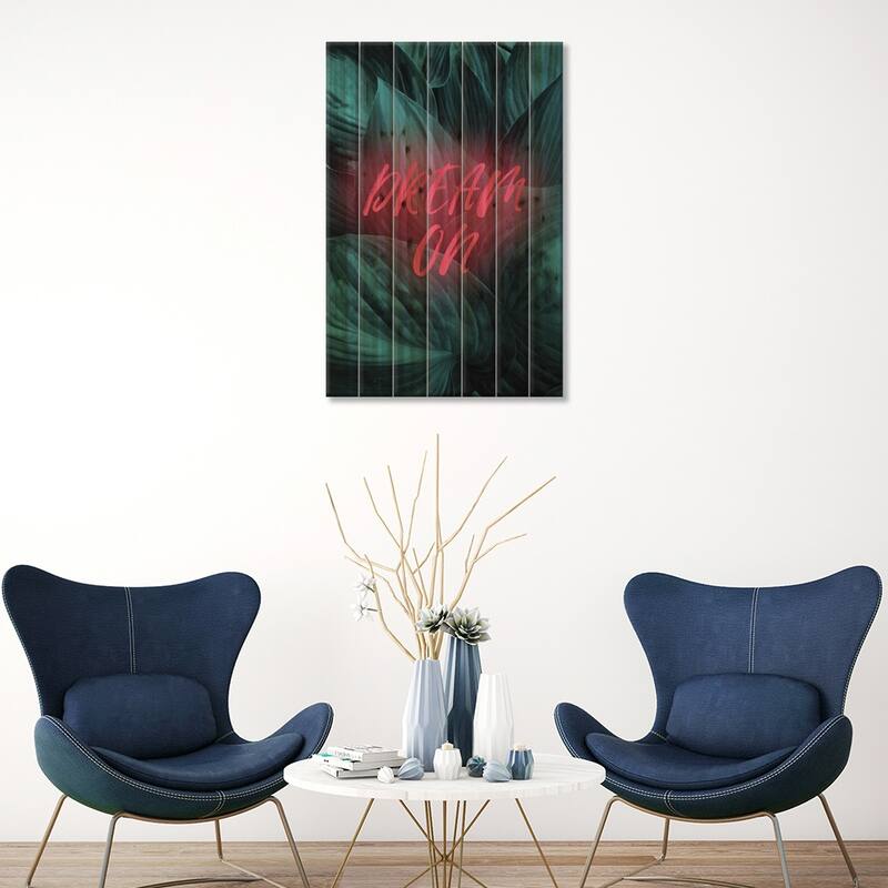 Dream On Print On Wood by Emanuela Carratoni - Multi-Color