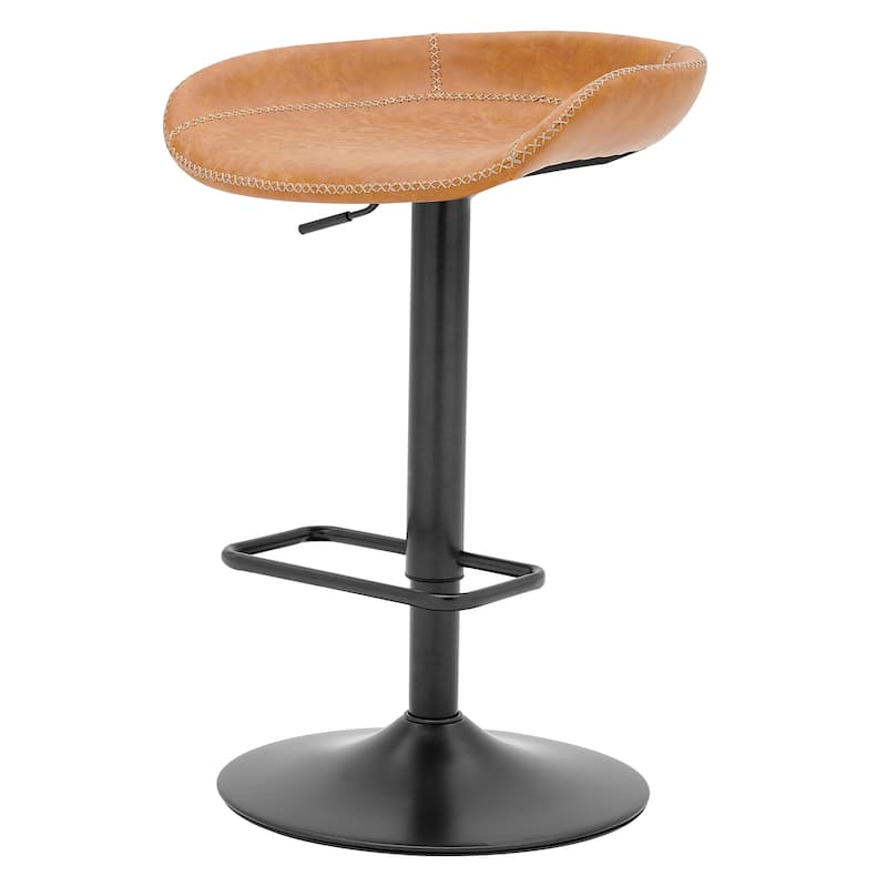 NPD Furniture Rogue KD Faux Leather Gaslift Bar Stool (Set of 2) - Brown
