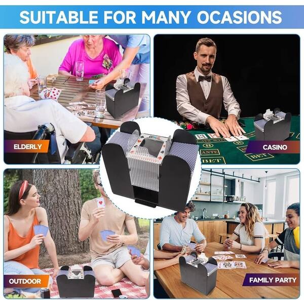 GSE 6-Deck Casino Automatic Card Shuffler, AC/DC-Power/Battery-Operated  Electric Shuffler Machine for Card Games - Bed Bath & Beyond - 38430751