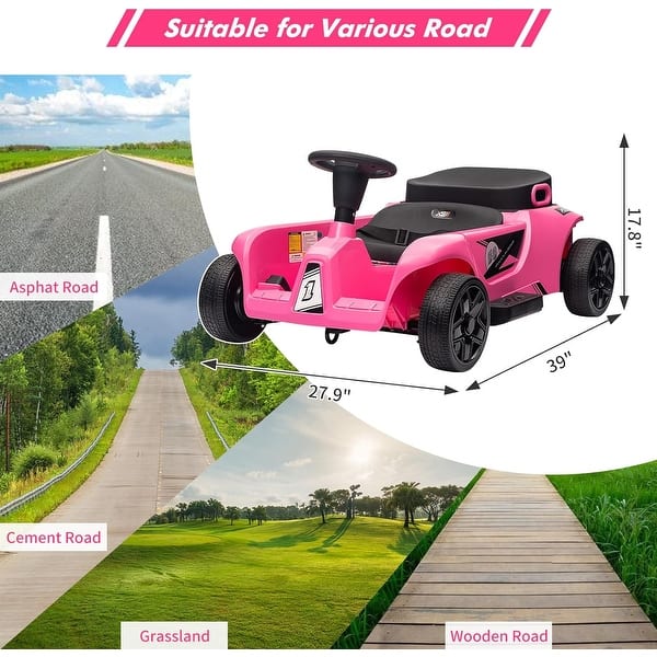 dimension image slide 1 of 2, 24V 2 Seaters 4-Wheelers Electric Ride On Toy for Kids, Two Driver Modes + Remote Control Modes
