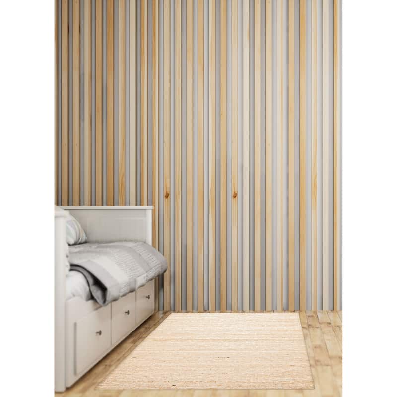 ECARPETGALLERY Braid weave Sienna Cream Wool Rug - 5'1 x 7'9