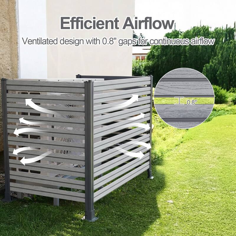 Aoodor Patio Privacy Screen 49''W x 50''H Air Conditioner Fence - N/A
