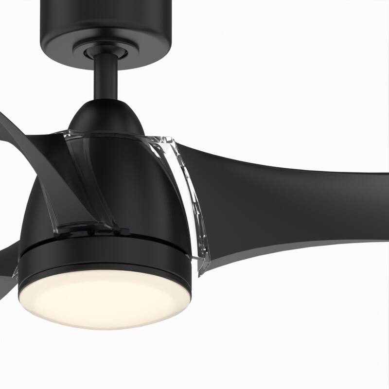 Klear 56 inch Indoor/Outdoor Ceiling Fan with LED CCT Select Light Kit - Black