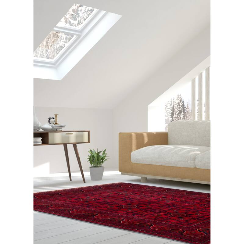ECARPETGALLERY Hand-knotted Finest Khal Mohammadi Red Wool Rug - 4'2 x 6'5