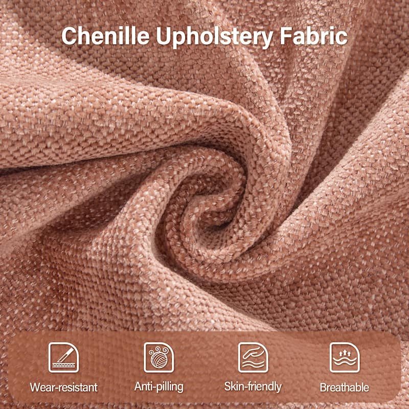 Fabric Upholstered Counter Height Swivel Bar Stools - 37.8"H x 19.7"W x 23.2"D