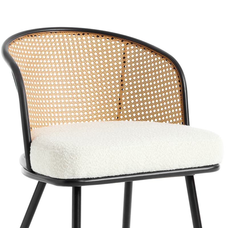 Upholstered Rattan Dining Chairs with Metal Legs Set of 2/4 - 29.92"H x 20.5"W x 23.03"D