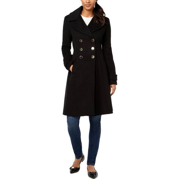 Shop Ivanka Trump Womens Midi Coat Fit And Flare Double Breasted