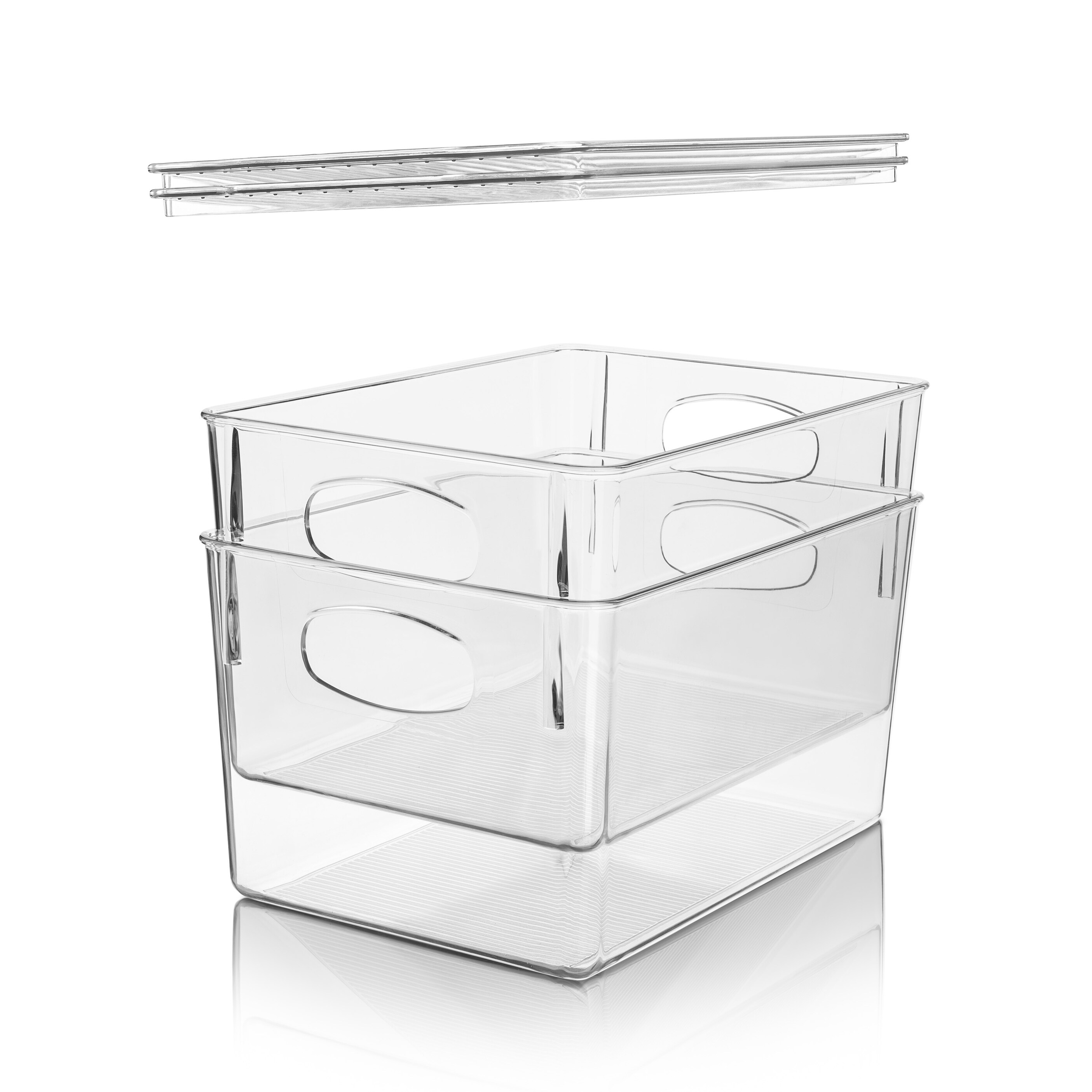 Clear Storage Bins Stackable Plastic Storage Containers for Freezer Organizing