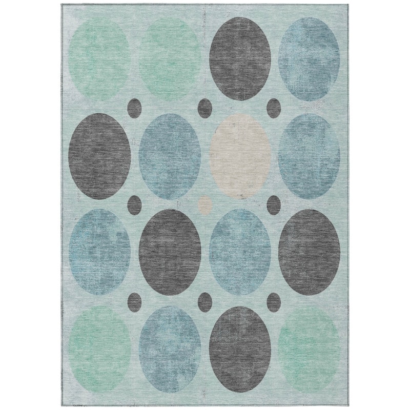 HomeRoots Geometric Transitional Rectangle Outdoor Rug