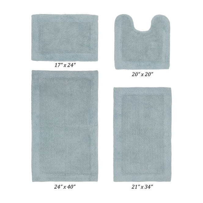 Better Trends Bath Rugs Set 100% Cotton Tufted Soft Water Absorbent Bathroom Rug for Shower, Sink Bath Mats Edge Collection