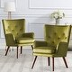 preview thumbnail 18 of 18, Modern Upholstered Velvet Wingback Accent Arm Chair, Set of 2 - 36.6" H x 28" W x 28.4" D