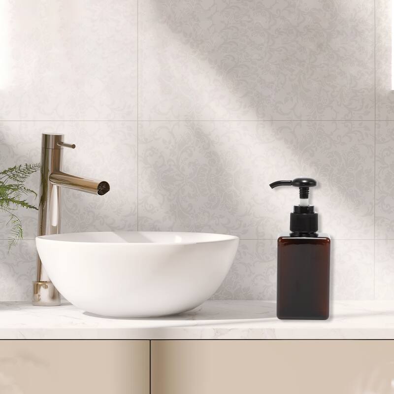 Square Simple Soap Pump Dispenser for Bathroom Laundry Rooms - Brown - 100ml