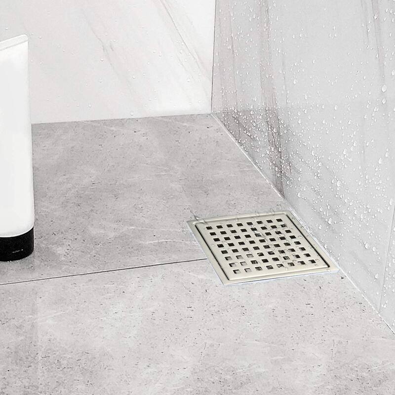 6 in. x 6 in.Stainless Steel Square Shower Drain with Drain Cover