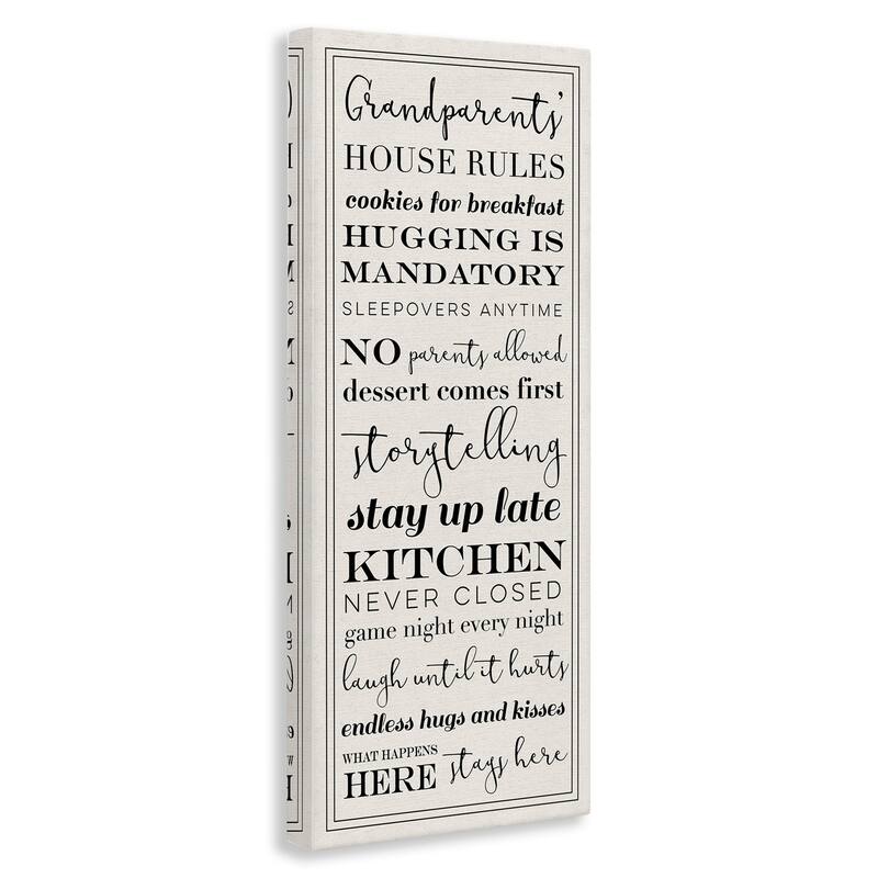 Stupell Grandparents House Rules Wall Art - Black