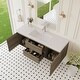 preview thumbnail 35 of 76, Wall-Mounted Bathroom Vanity with White Solid Surface Top