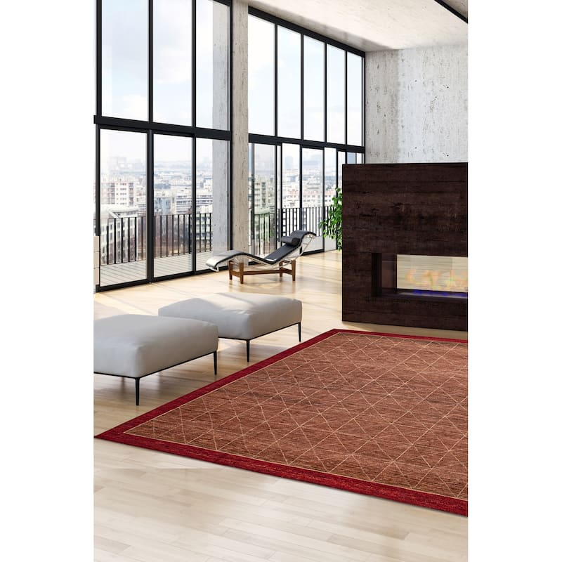 ECARPETGALLERY Flat-Weave Lahor Finest Brown Wool Tapestry Kilim - 12'9 x 13'1
