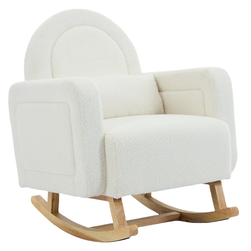 ​Plush Rocking Chair - Soft Teddy Velvet Upholstery