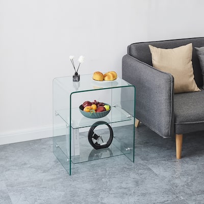 Tempered Glass Side Table Sofa Table