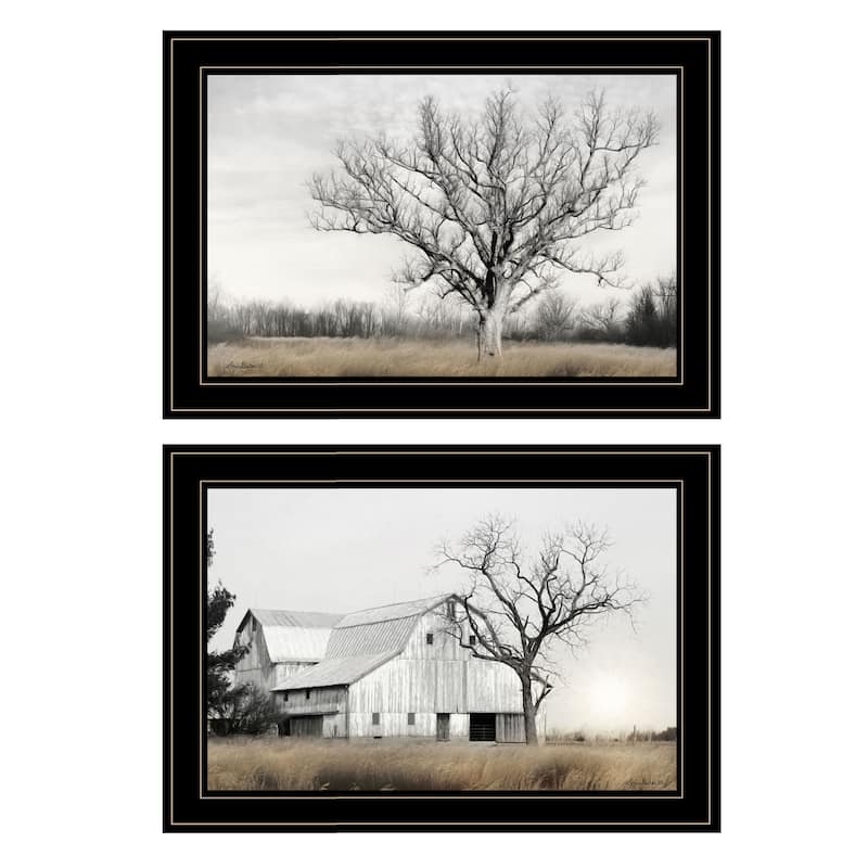 TrendyDecor4U Contemporary "Ohio Fields I" Framed Print Wall Art by Lori Deiter - Black