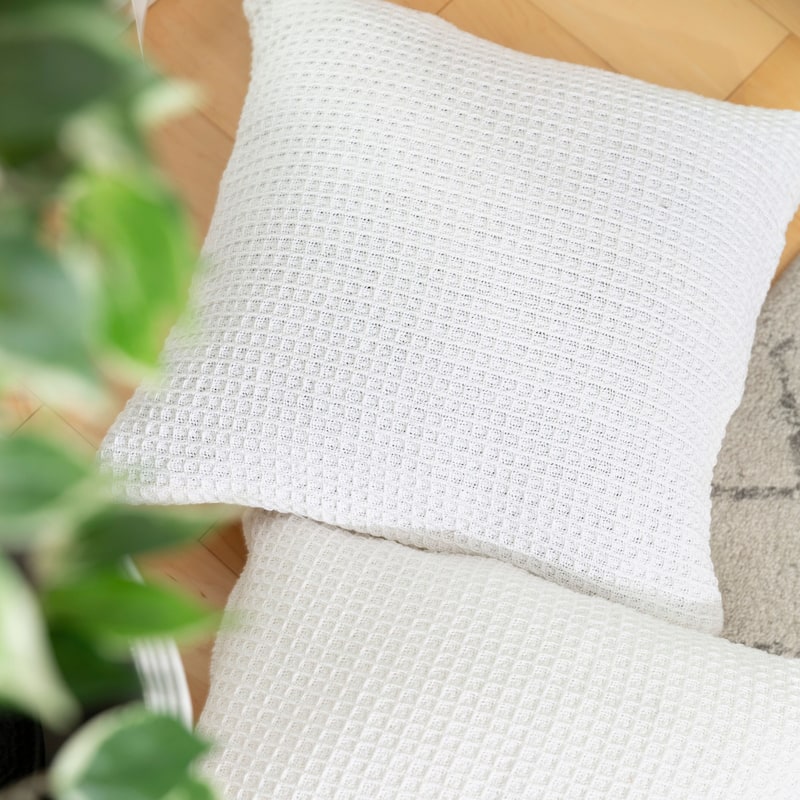 Fabstyles Honeycomb Cotton Polyfilled Cushions Set of 2