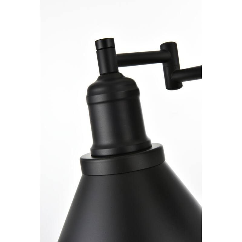 Jax 1 Light Black Swing Arm Plug In Wall Sconce