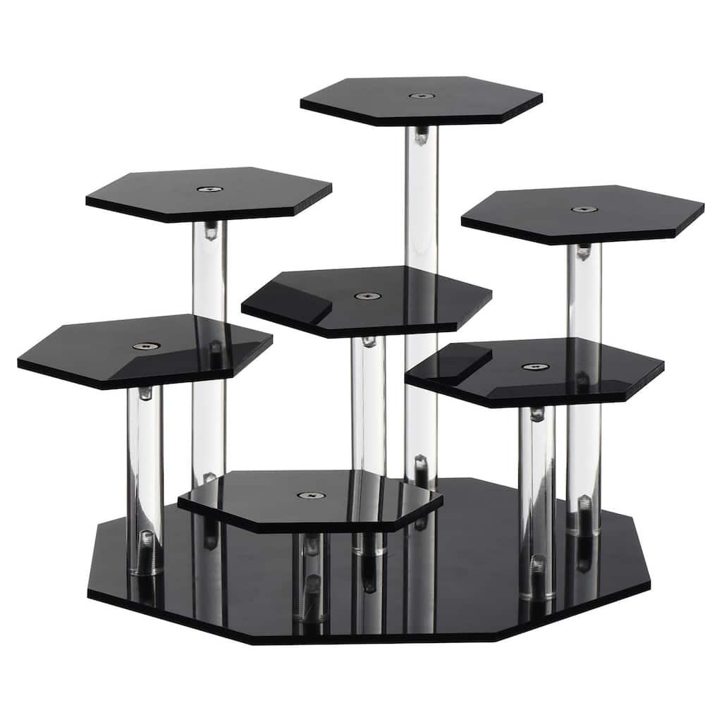 Acrylic Display Stand for Figures 7 Tier Acrylic Riser for Cupcake Black