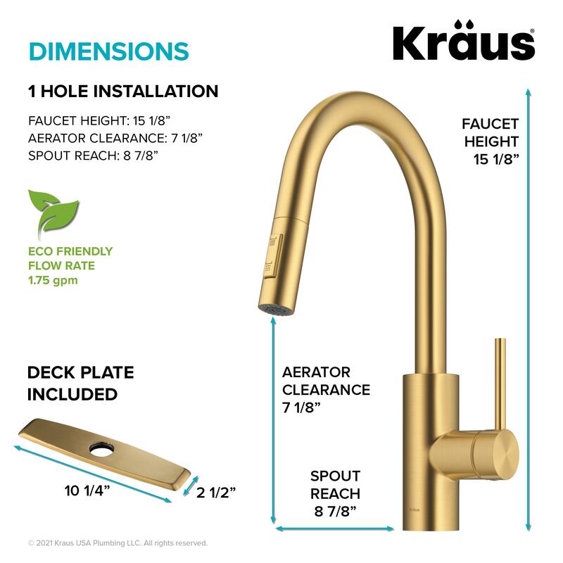 Kraus Oletto 1-Handle 2-Function Pulldown Kitchen Faucet