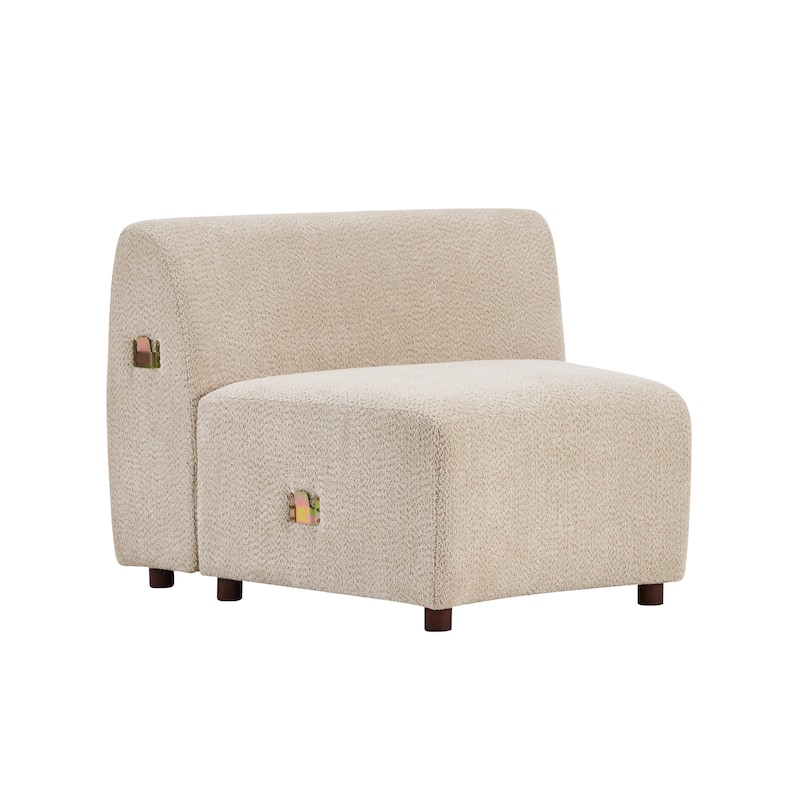 Christopher Knight Home - Mid-Century Modern Boucle 5-Piece Upholstered Sectional Sofa Set with Curved Modular Design