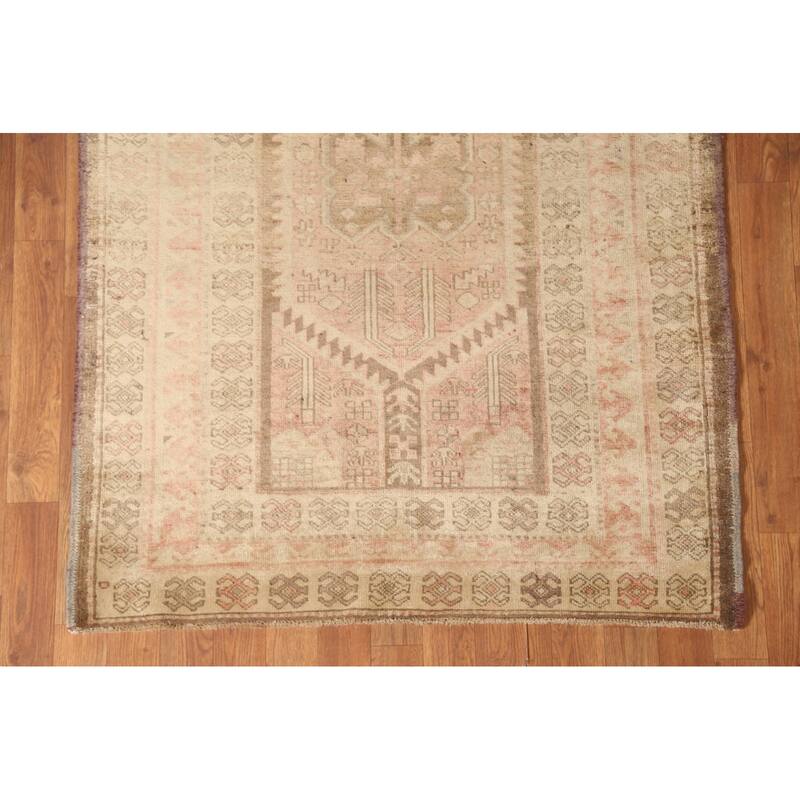 Ardebil Persian Antique Runner Rug Hand-Knotted Wool Carpet - 3'6" x 9'11"