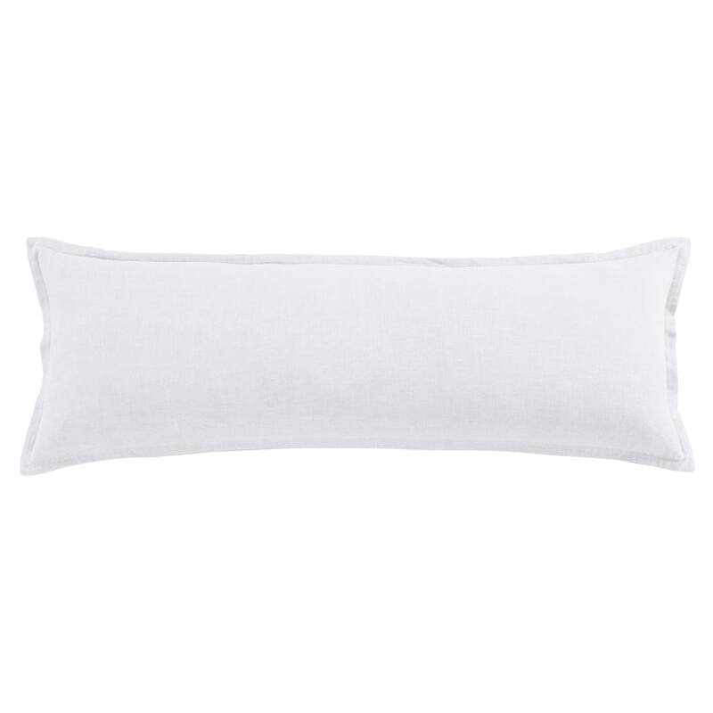 HiEnd Accents 100% French Flax Linen Long Lumbar Pillow, 14"x42"