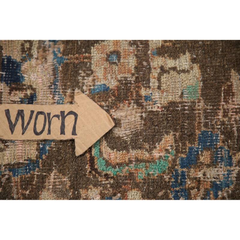 Hand Knotted Oriental 100% Wool Carpet Traditional Floral Coral Mashad Area Rug - 11' 4'' X 10' 3''