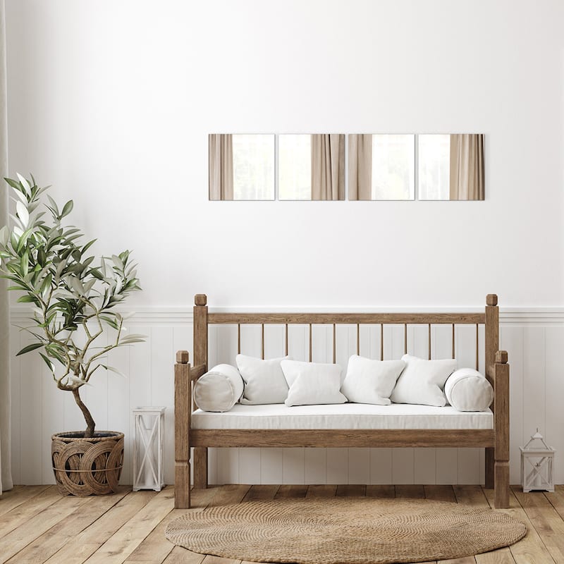 Big Decorative Wall Self Adhesive Shaped Mirrors - Set of 4