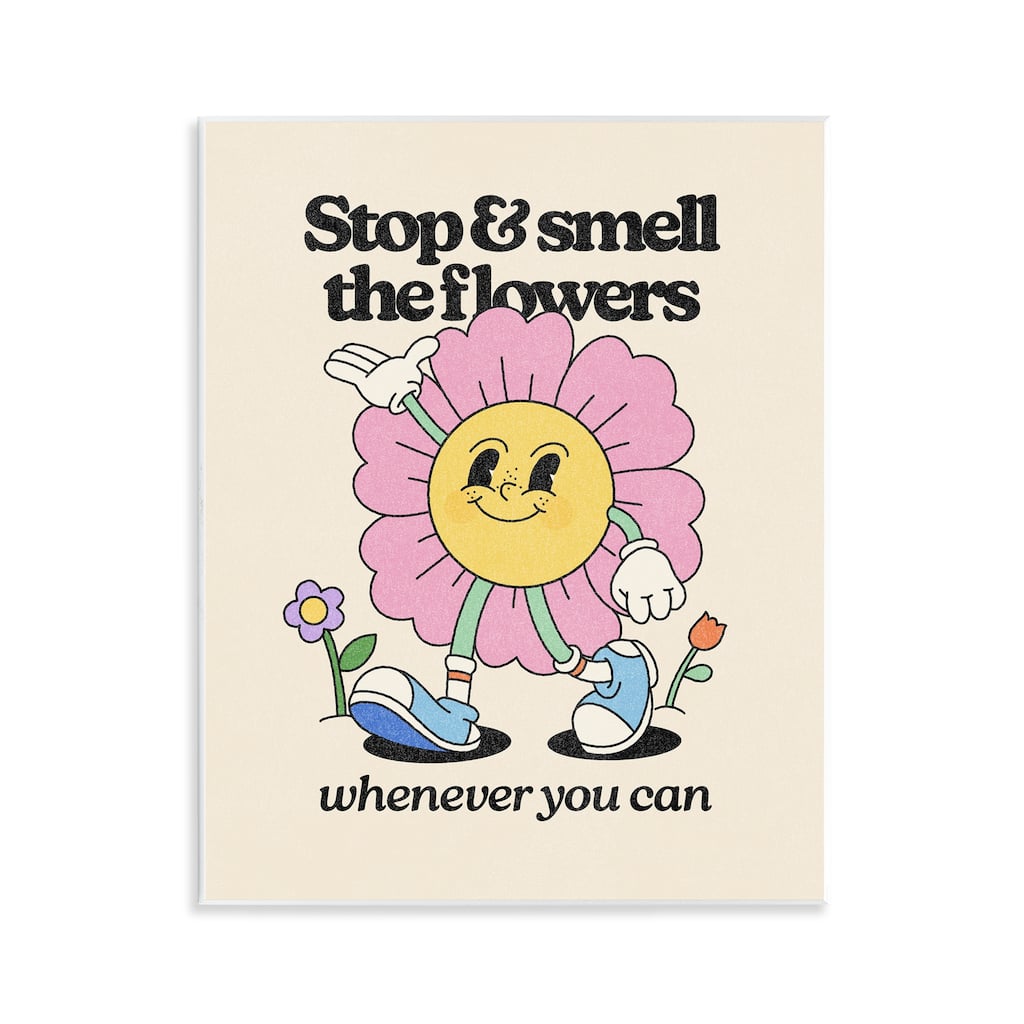 Stupell Vintage Smell The Flowers Wall Plaque Art Design By Victoria Barnes