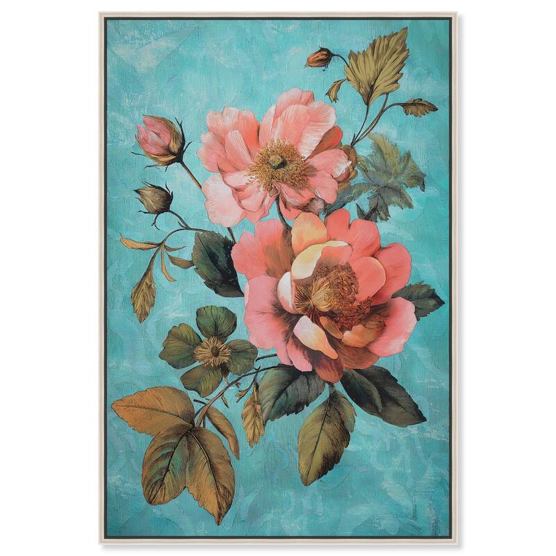 Floral Azure Ascent I Canvas by Art Remedy - Silver - 24" x 36"