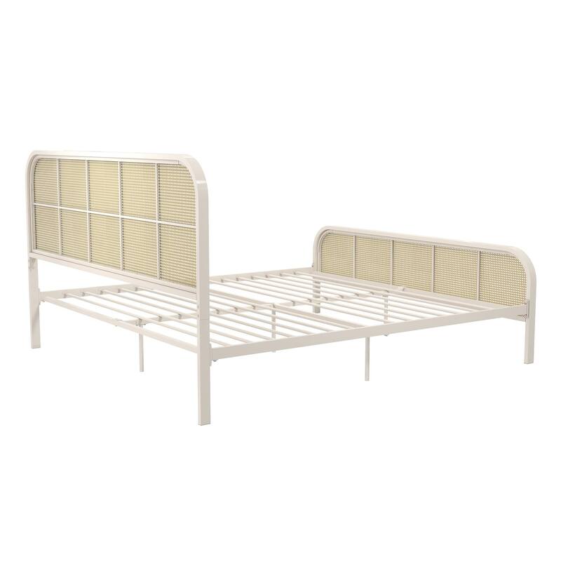 Mr. Kate Roxanne Metal Platform Bed Frame with Cane Headboard On Sale