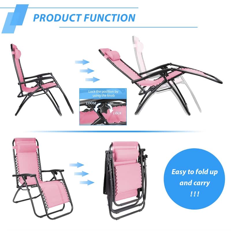 Homall Patio Zero Gravity Chair Lawn Lounge Chair with Pillow Set of 2