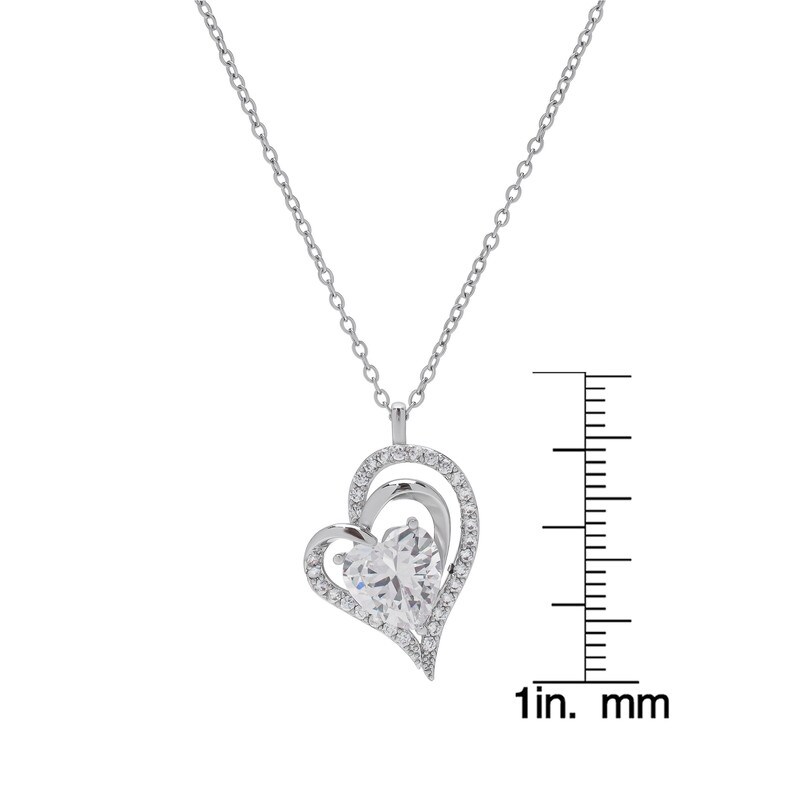 Victoria Townsend Silver Plated Triple Heart Cubic Zirconia
