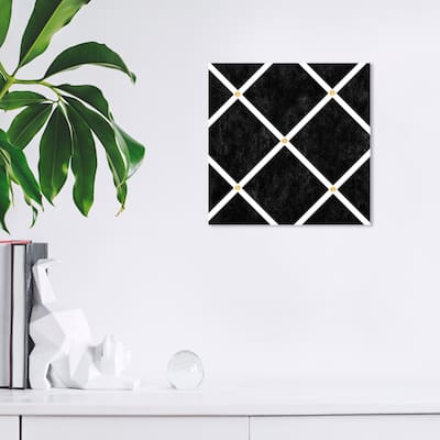 Wynwood Studio Canvas Abstract Black and White Crushed Velvet Black and Modern & Contemporary Wall Art Canvas Print