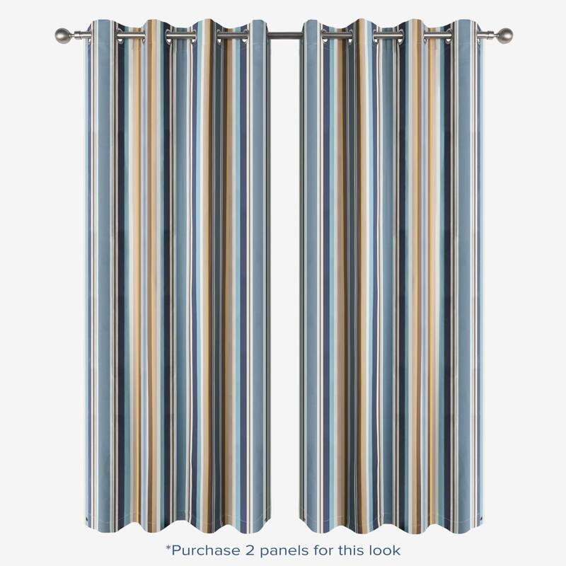 Outdoor Stripe Privacy Protected Grommet Panel