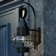 preview thumbnail 1 of 5, VAXCEL Chatham 18 in. H 1-Light Black Coastal Outdoor Wall Sconce, Durable Steel, Clear Seeded Glass Shade, LED Compatible 10-in W x 18-in H x 11-in D - Textured Black