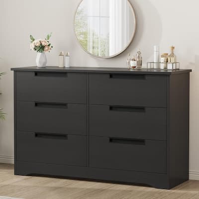 6 Drawer Dresser for Bedroom, Living Room, Nursery, Black