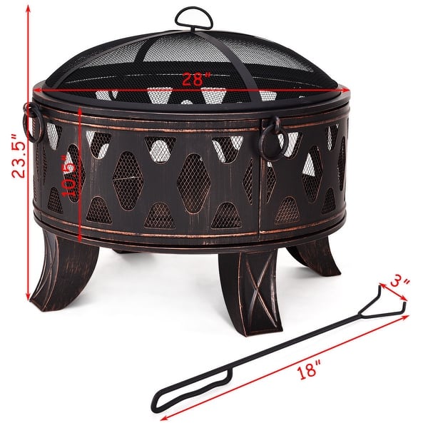 Shop Costway 28 Outdoor Fire Pit Bbq Portable Camping Firepit