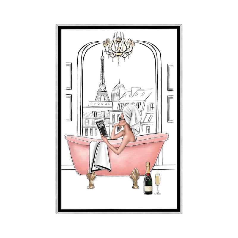 iCanvas "Relax In Bathroom In Paris" by LaLana Arts Framed