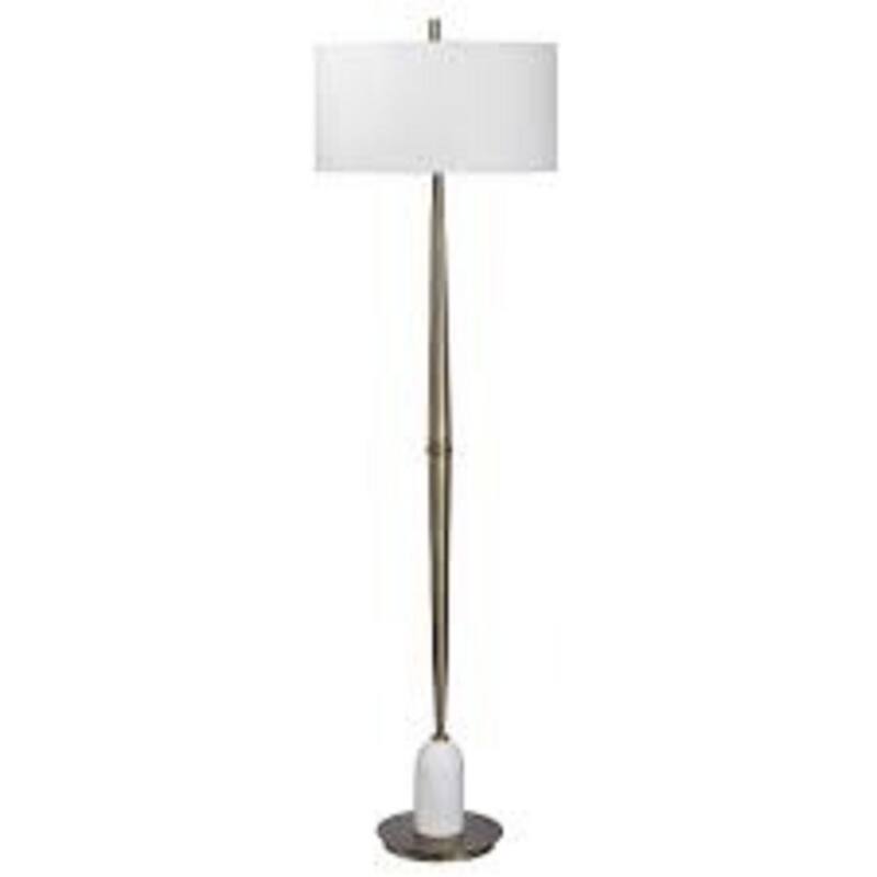Tapered Base Floor Lamp with White Drum Shade - 70.5"