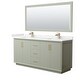 preview thumbnail 42 of 45, Strada 72-Inch Double Vanity Set, Cultured Marble Top, 70-Inch Mirror Light Green, Bronze Trim, Carrara Cult. Marble Top