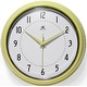 preview thumbnail 110 of 160, Round Retro Kitchen Wall Clock by Infinity Instruments 9.5 Inch - Yellow