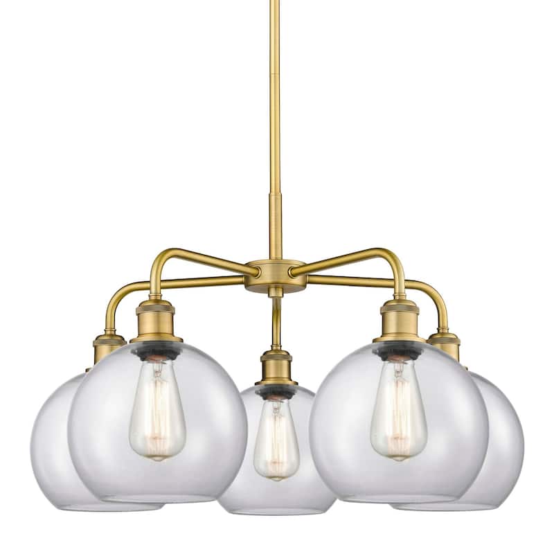 Innovations Lighting 516-5CR-16-26 Athens Chandelier Athens 5 Light - Brushed Brass / Clear